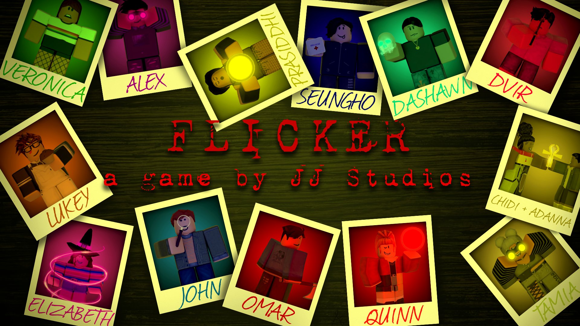 Flicker polaroid cast art from JJ Studios